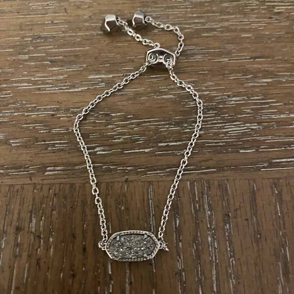 Kendra Scott “Elaina Silver Adjustable Chain Bracelet”